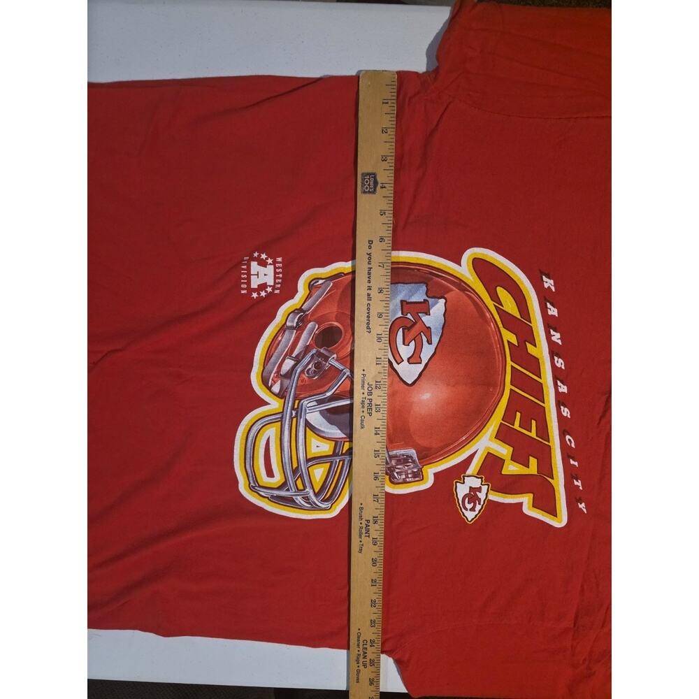 90s Vtg Kansas City Chiefs Pro Player Red Helmet T Shirt Size 2XL Single Stitch - Picture 6 of 7